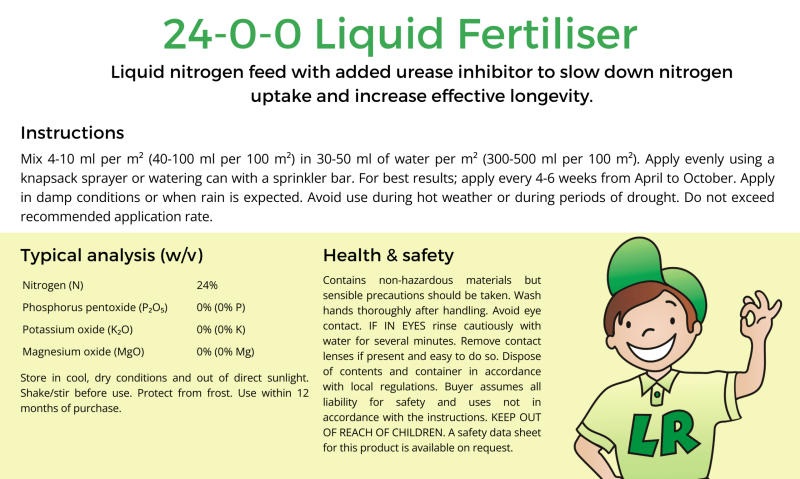 Lawnright liquid fertiliser for lawns